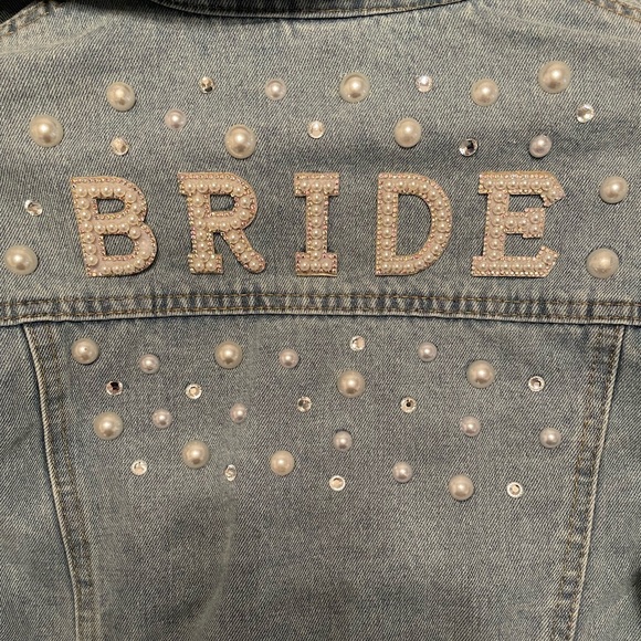 Custom Made Bride Crop Jean Jacket - Picture 4 of 5